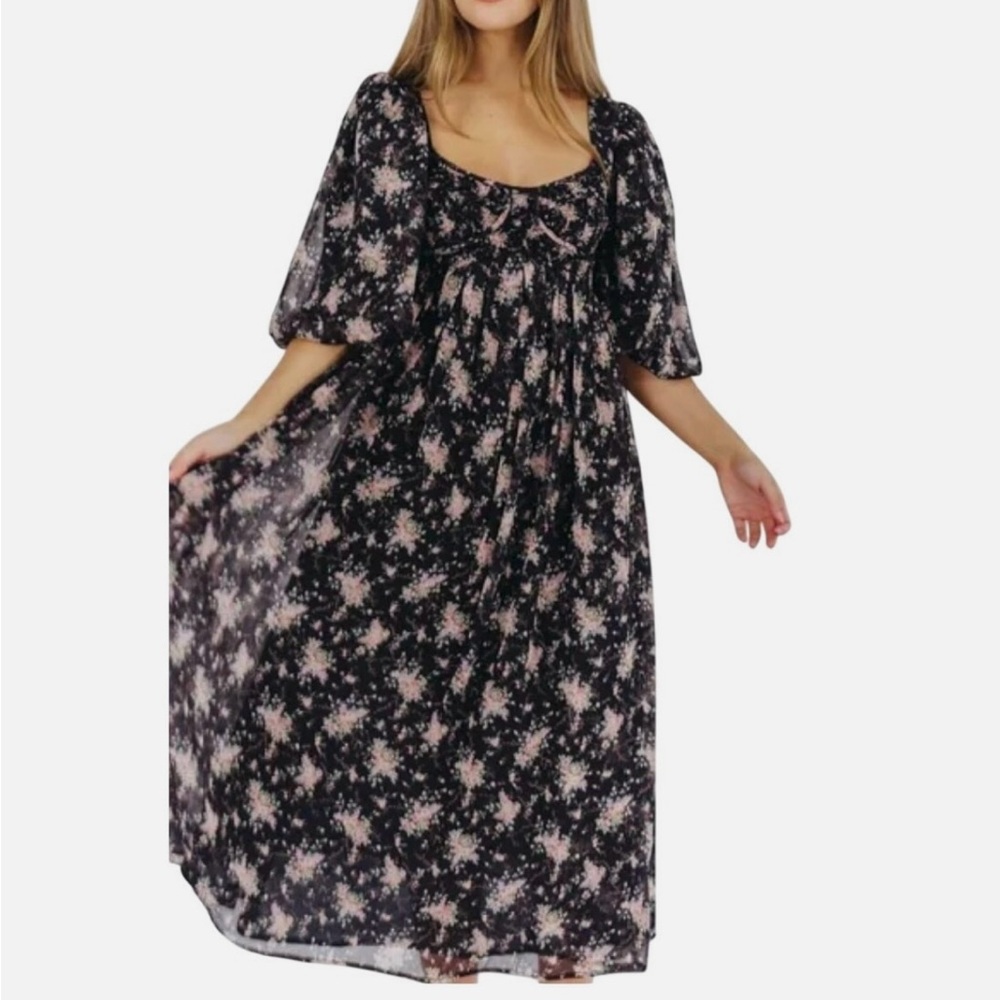 Worth Collective Harlow Maxi Dress Black, Medium, Baby Bump Friendly